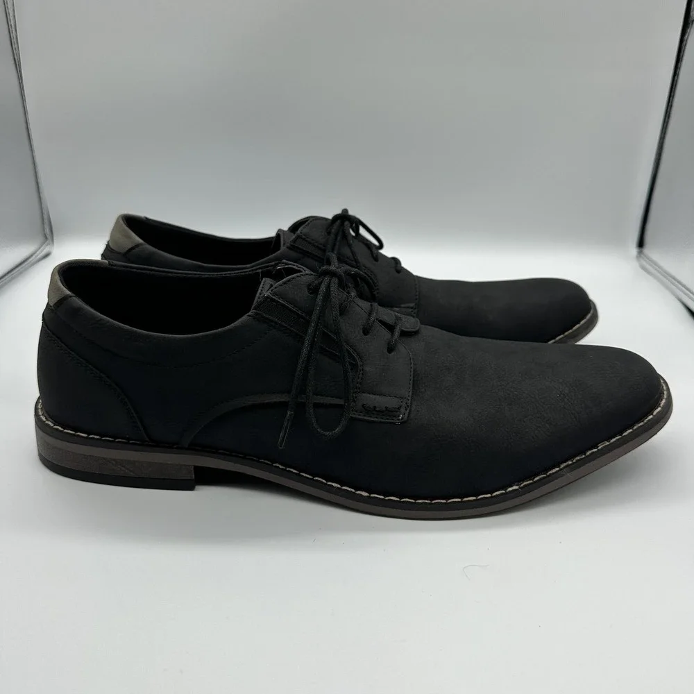 Perry Ellis Portfolio Clover Shoes Mens Size 13 Black‎ Synthetic Derby Dress